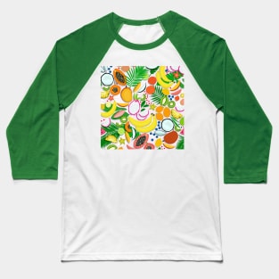 Fresh Fruits and Palms / Colorful Foods and Leaves Baseball T-Shirt